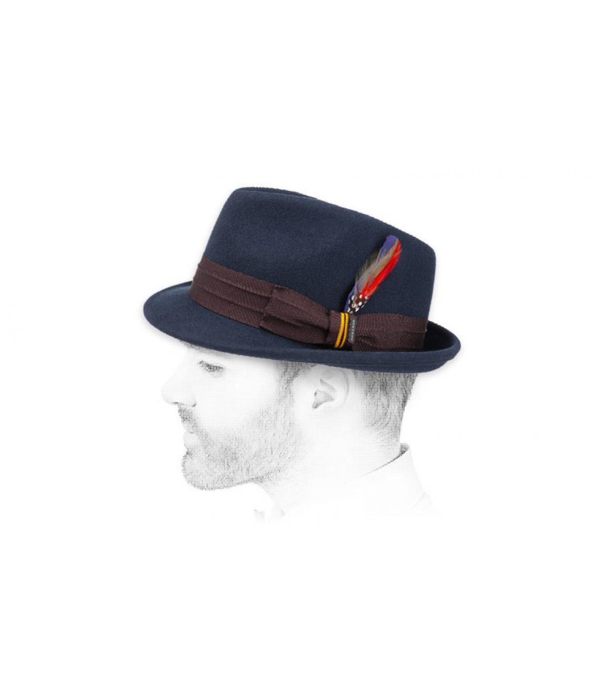 trilby azul marino fieltro Trilby Gilbert Woolfelt navy